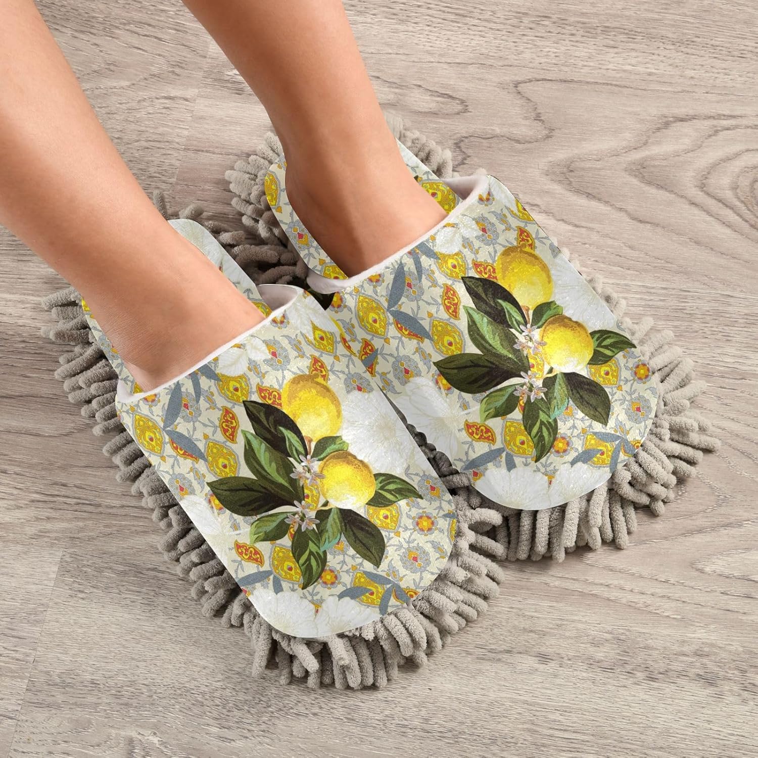 Kigai Microfiber Slippers with Lemon Flower Design