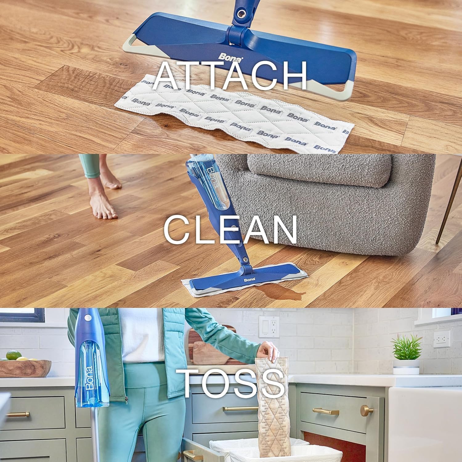QuickClean-Bona 18-Refill Floor Pads