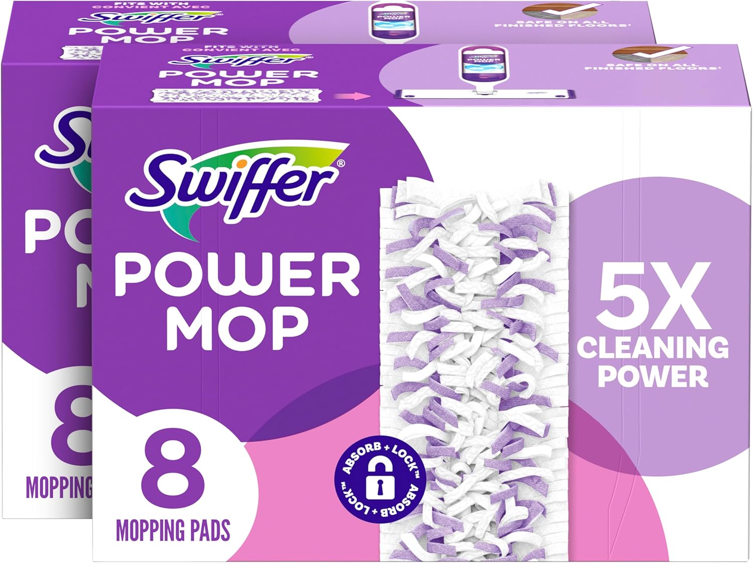 Swiffer PowerMop Refill Pads 8 Ct Pack of 2