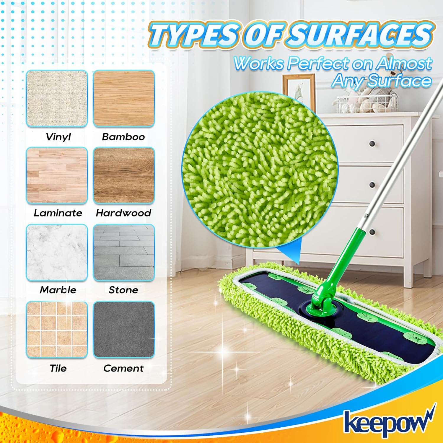 KEEPOW Reusable Swiffer XL Mop Pads