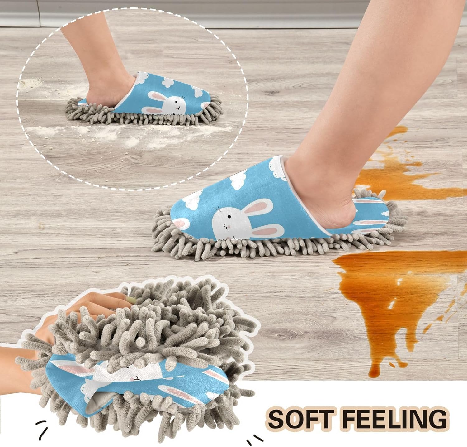 Cute Rabbit morphology Mop Slippers for Home