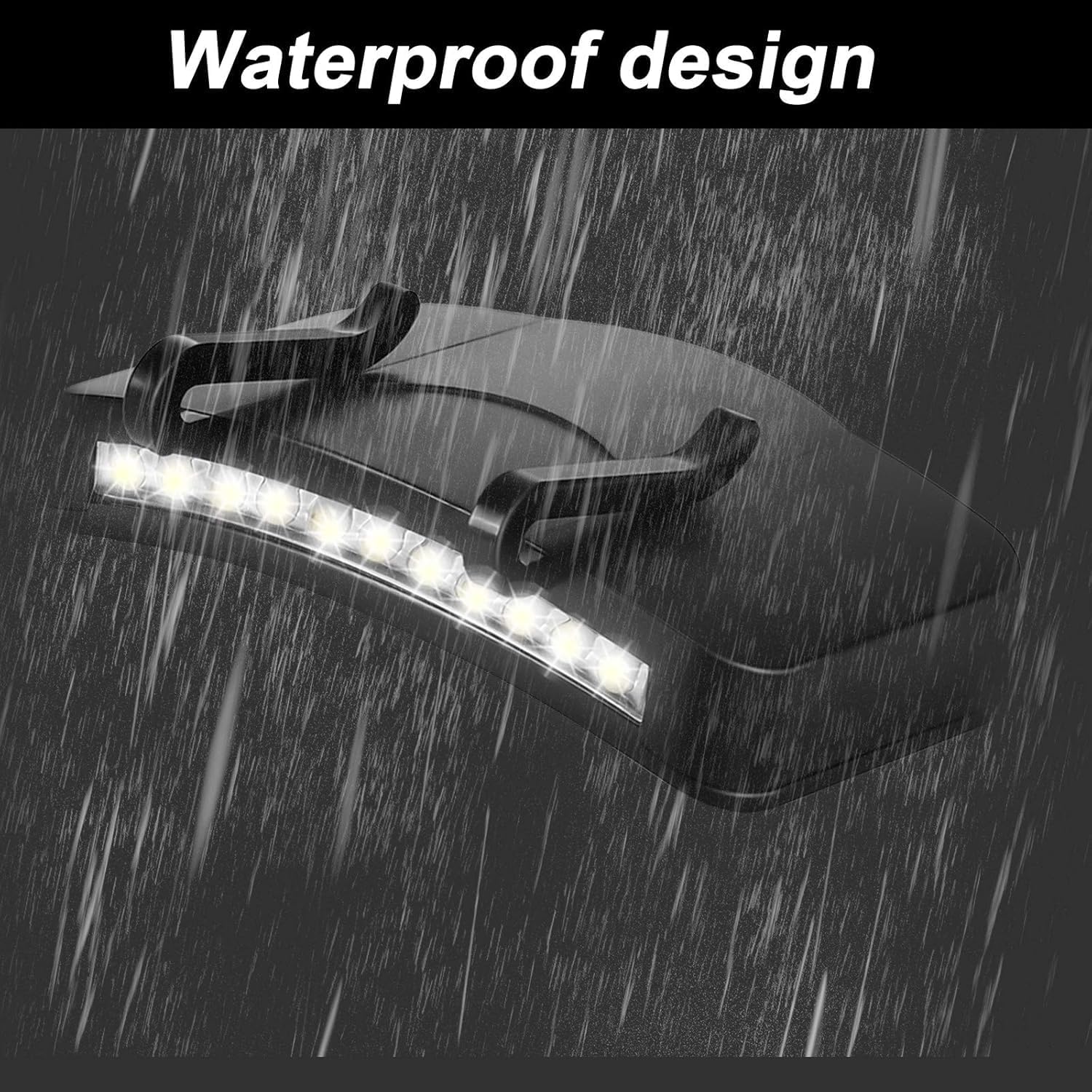 Mudder 2-Piece Battery-Operated LED Hat Clip Lights