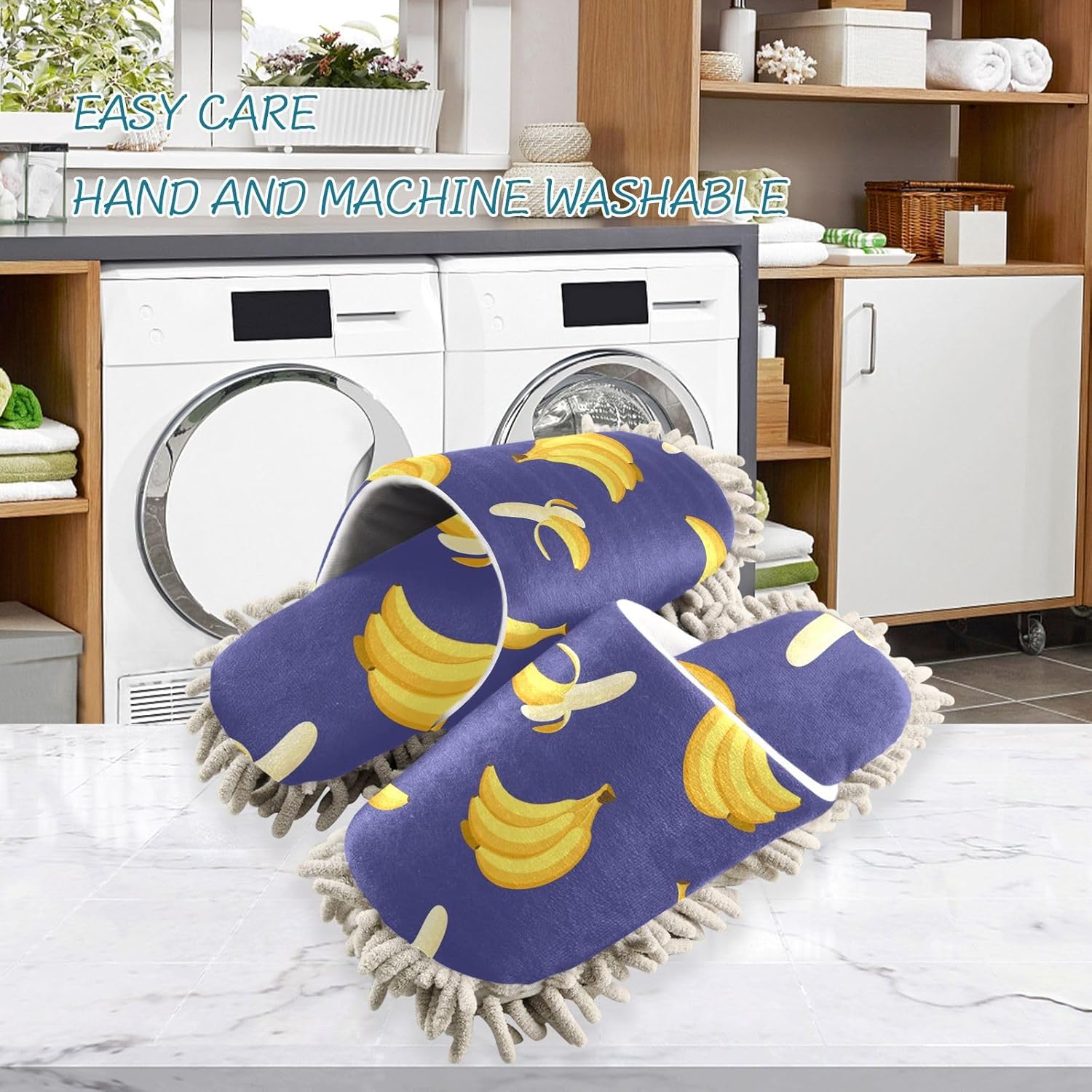 Ergonomic Washable Mop Slippers for Effortless Floor Cleaning
