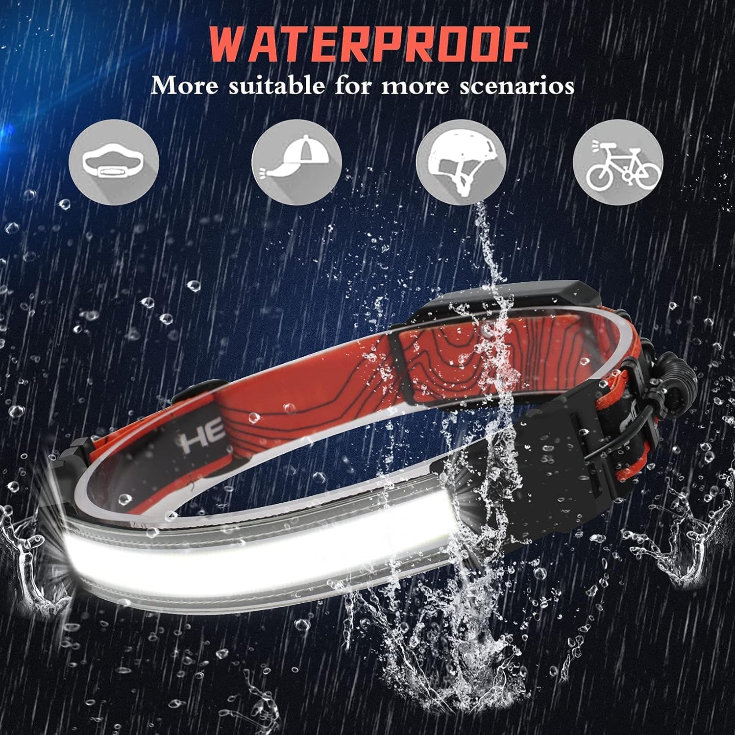 Aikertec Rechargeable Headlamp 4-Pack with 1500LM Brightness