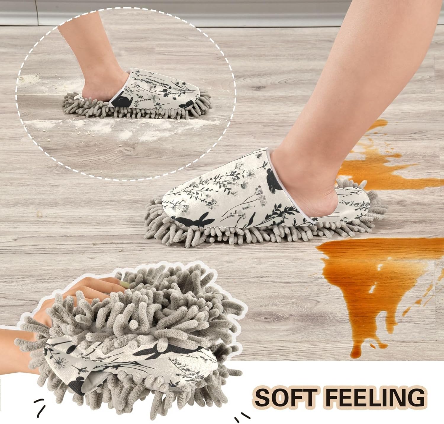 Stylish Functional Microfiber Mop Slippers