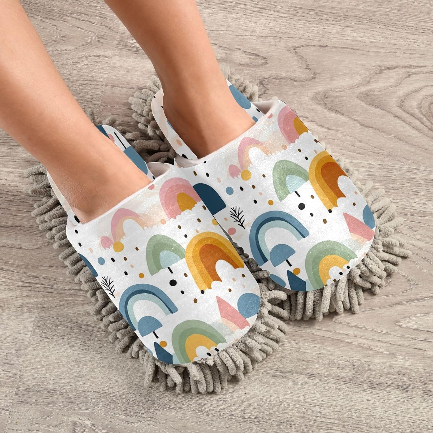 Zhirexin Mop Slippers with Microfiber and Cotton for Home Cleaning