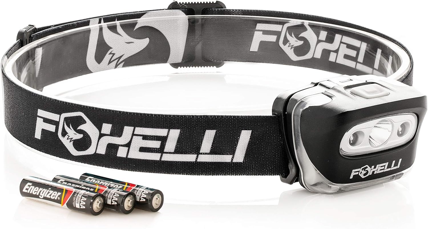 Foxelli LED Headlamp Flashlight