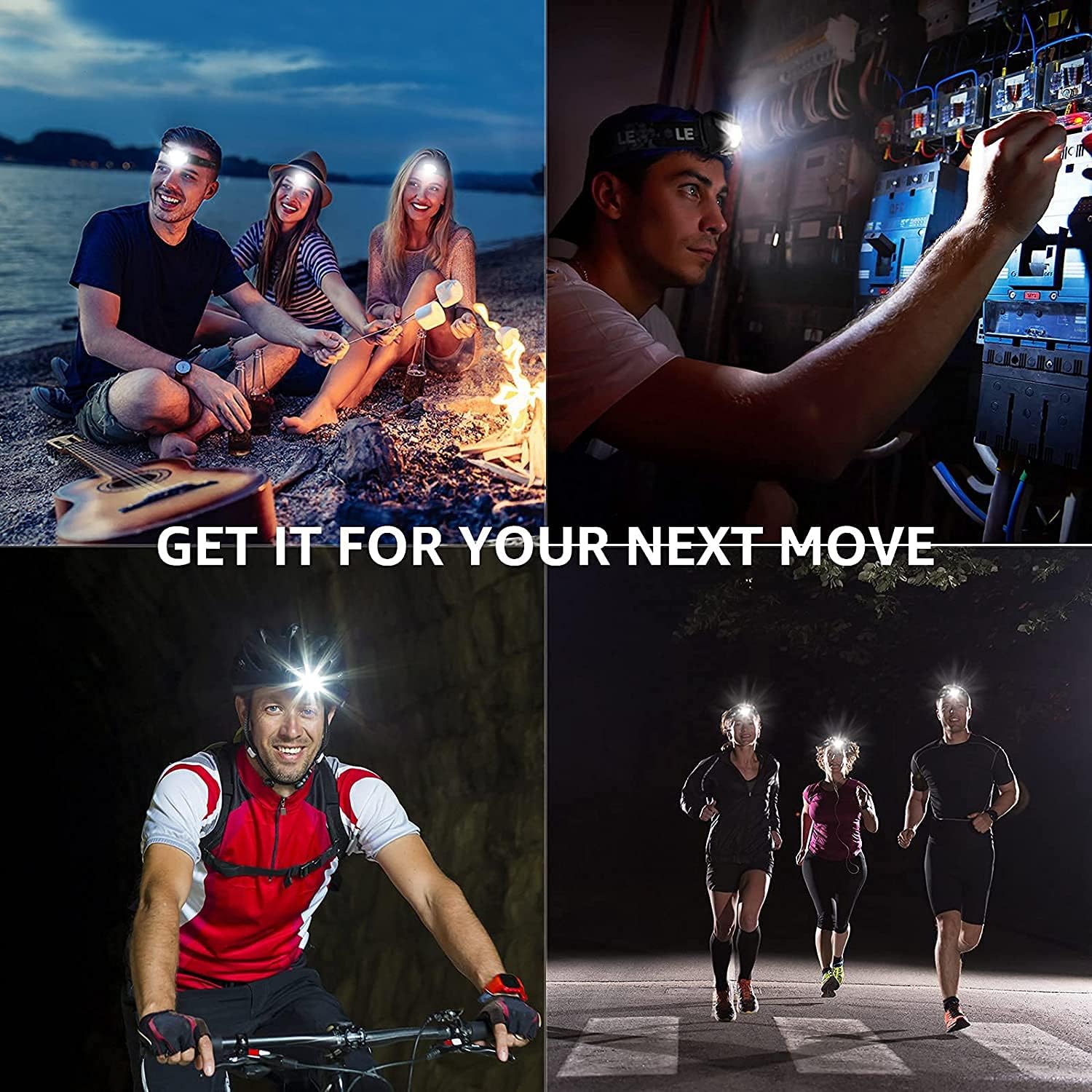 Lepro Super Bright LED Headlamp - Rechargeable Waterproof for Camping Hiking
