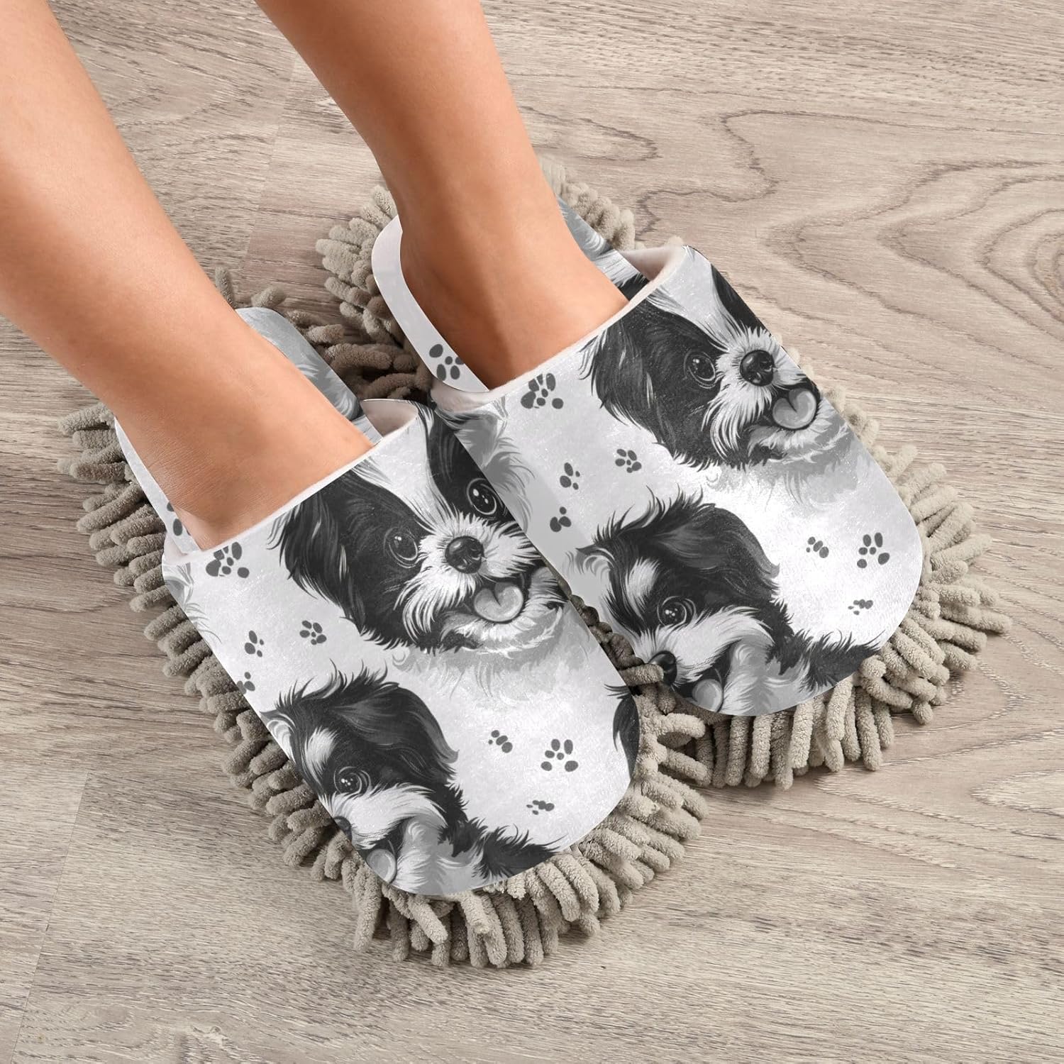 Mini Pet Human Microfiber Slippers for House Floors