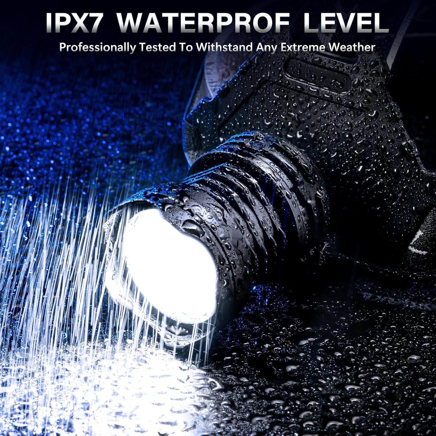 Intense Expand Adjust Rechargeable LED Headlamp for Camping Hiking