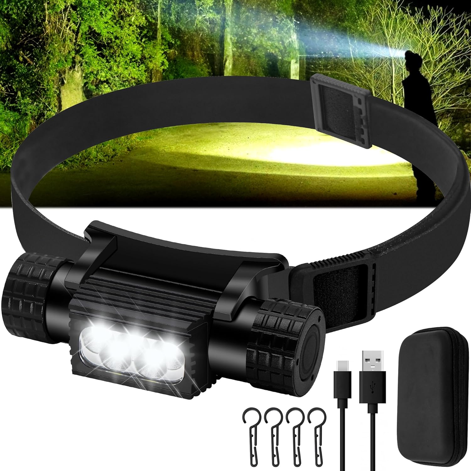 9-Modes Super-Bright Headlamp for Hiking Camping Outdoor Use