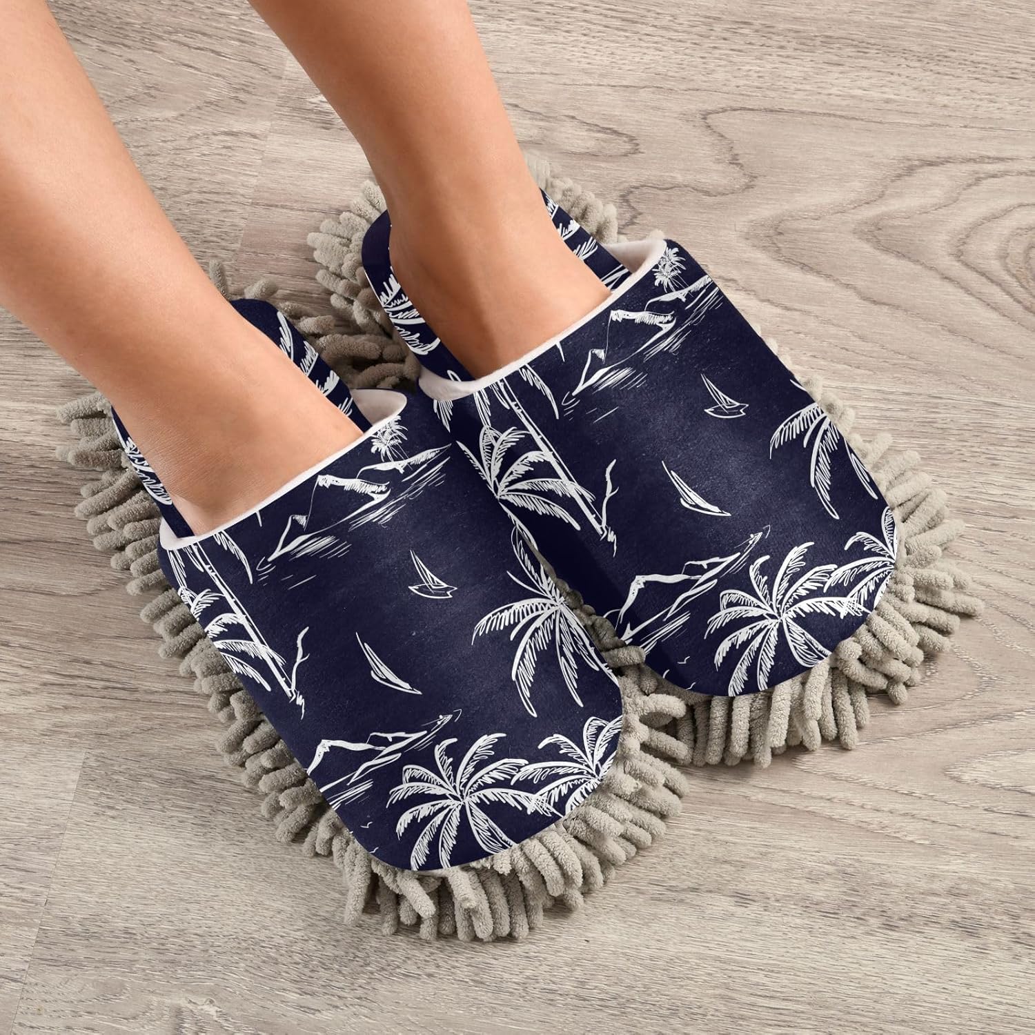 Chic Microfiber Slippers - Size L for Home Away