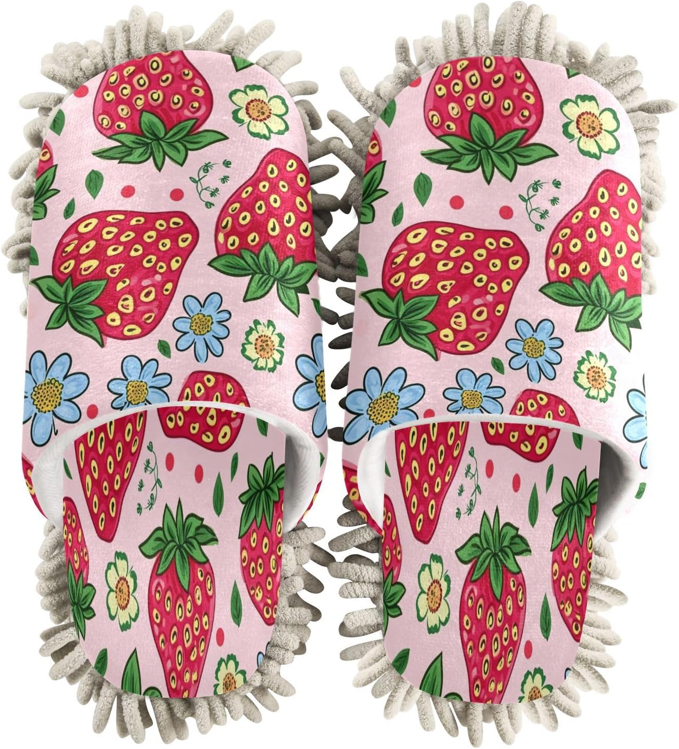 Cartoon Strawberry Mop Slippers