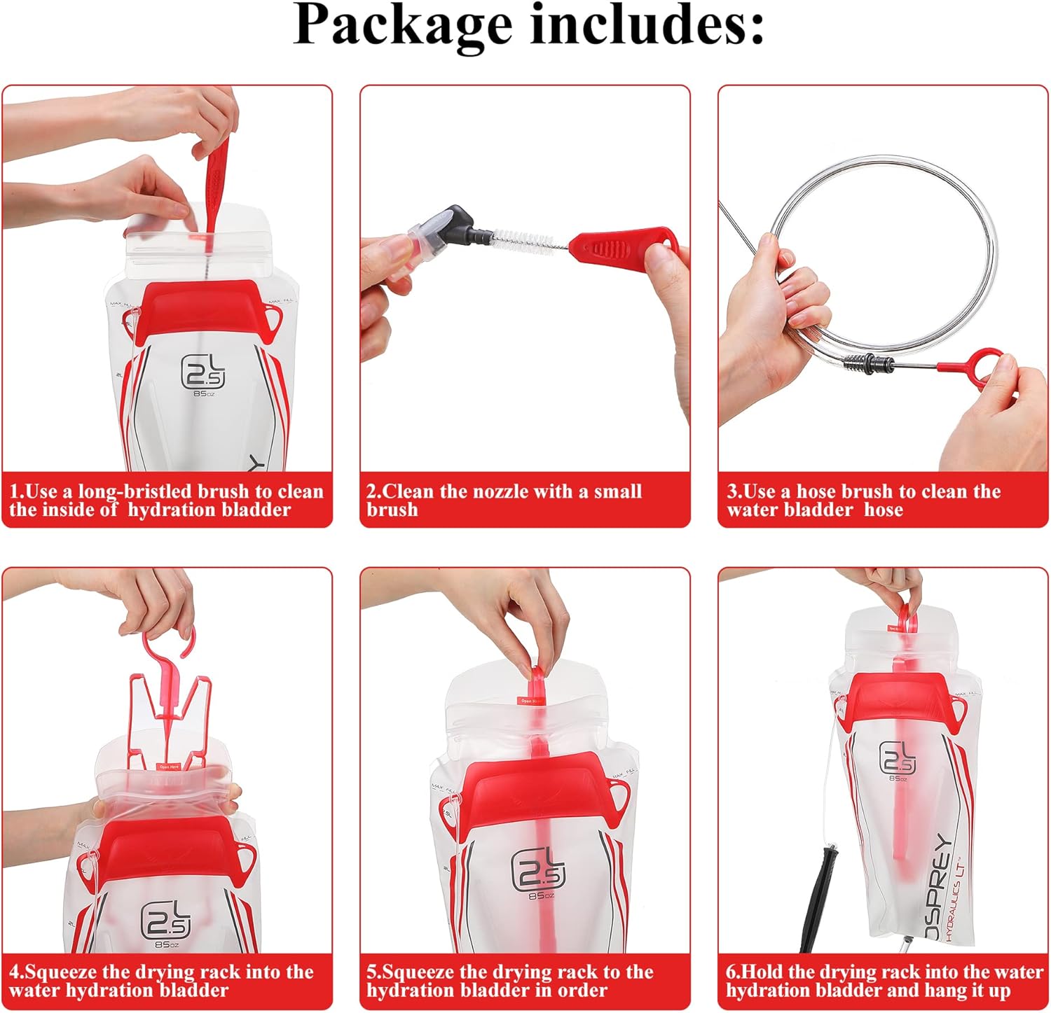 Effortlessly Clean Your Hydration Bladder 8-in-1 Reservoir Cleaning Kit