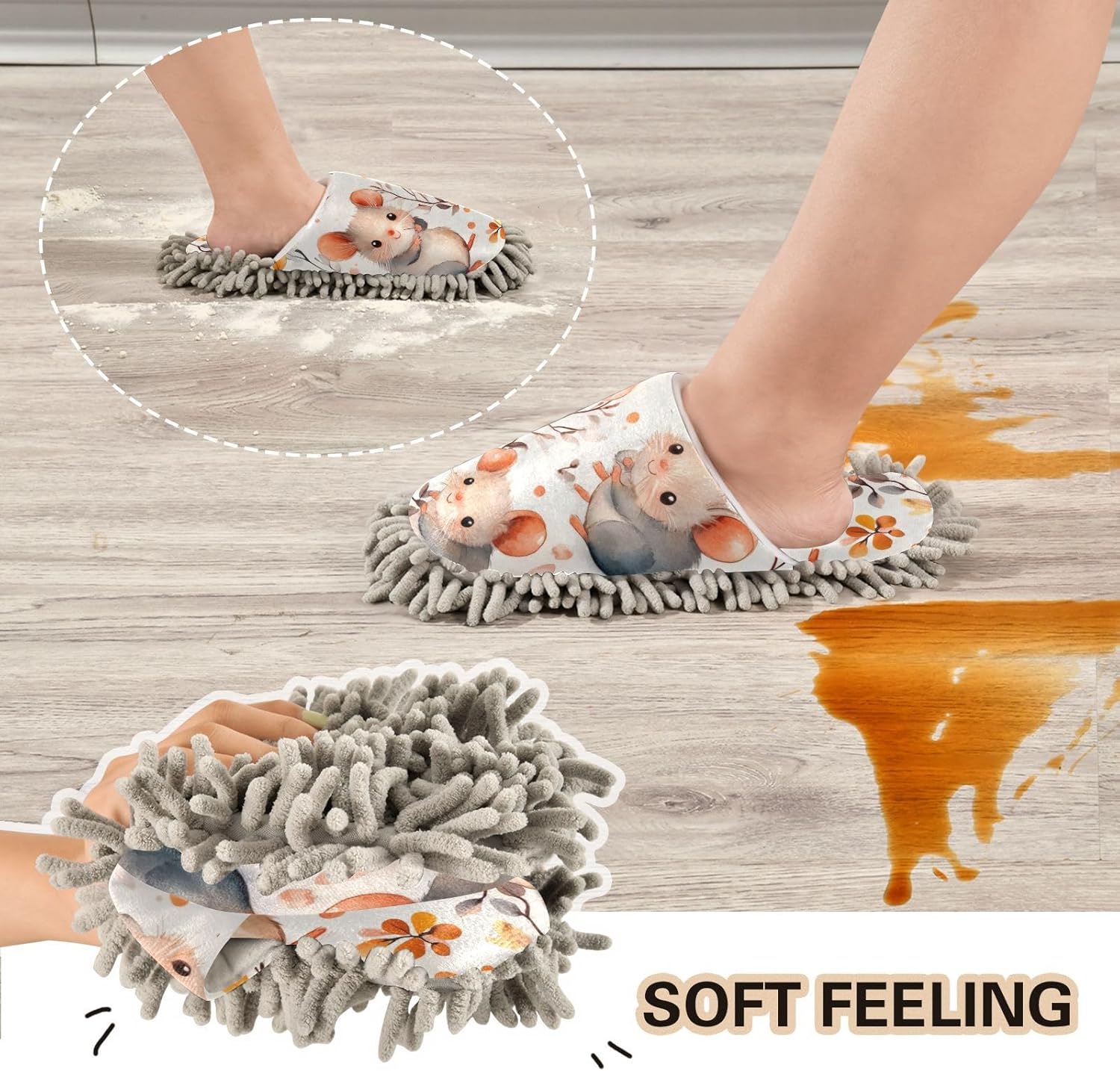 Perfect for Households Microfiber Cleaning Slippers for MenWomen