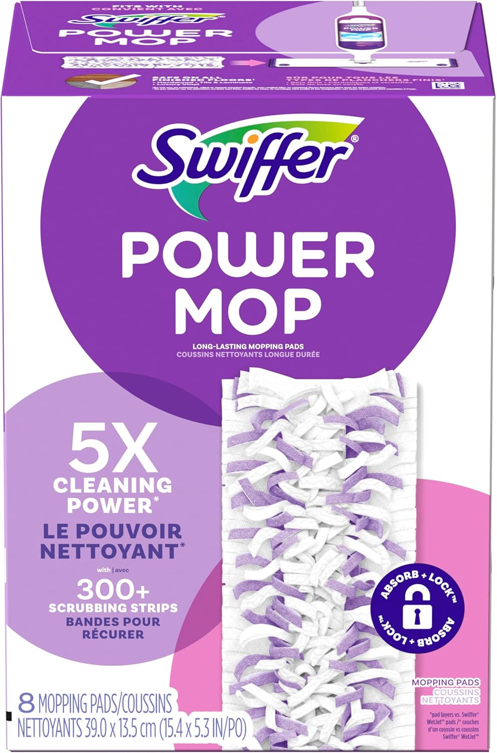 Swiffer PowerMop Refill Pads 8 Ct Pack of 2