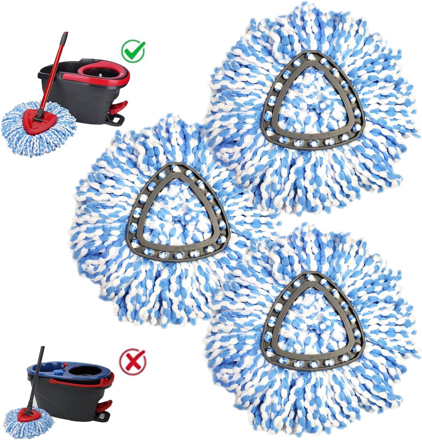 Easywring 1-Tank System Replacement Head O-cedar Spin Mop 3-Pack