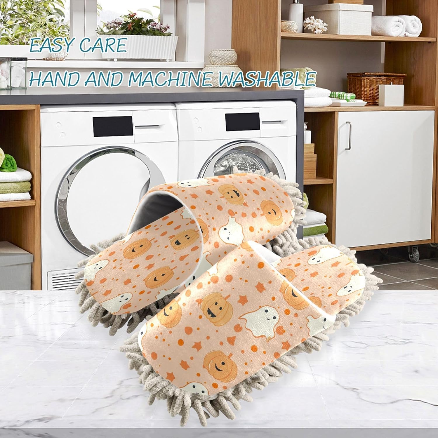 Zhirexin Spooky Kitchen Cleaning Slippers