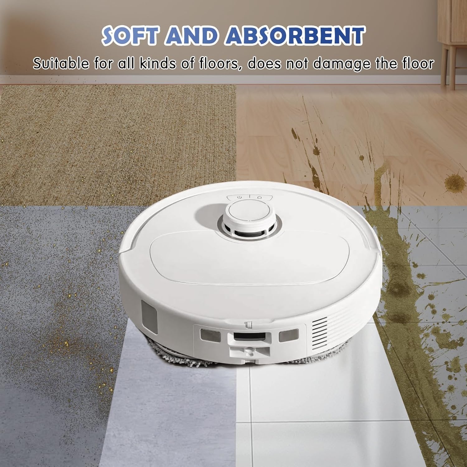 8-Pack Mop Cloth for Roborock Robots Durable Washable Mopping Pads