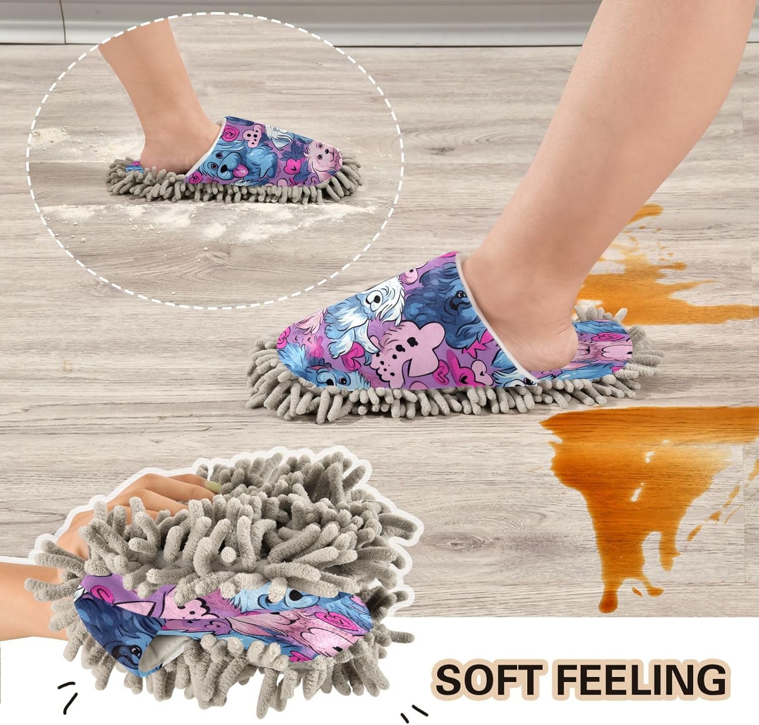 Zhirexin Microfiber Mop Slippers for MenWomen