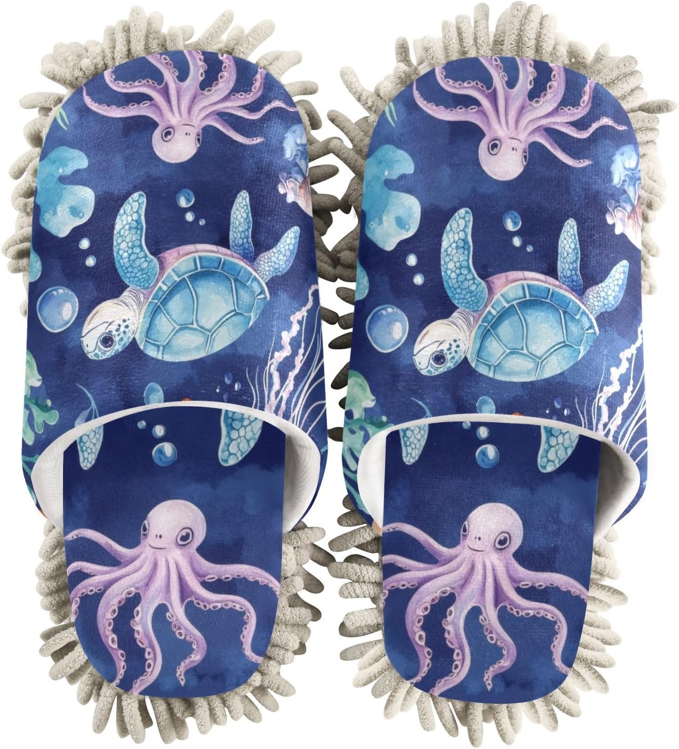 Cute Sea Animal Slippers for MenWomen Washable Floor Mop