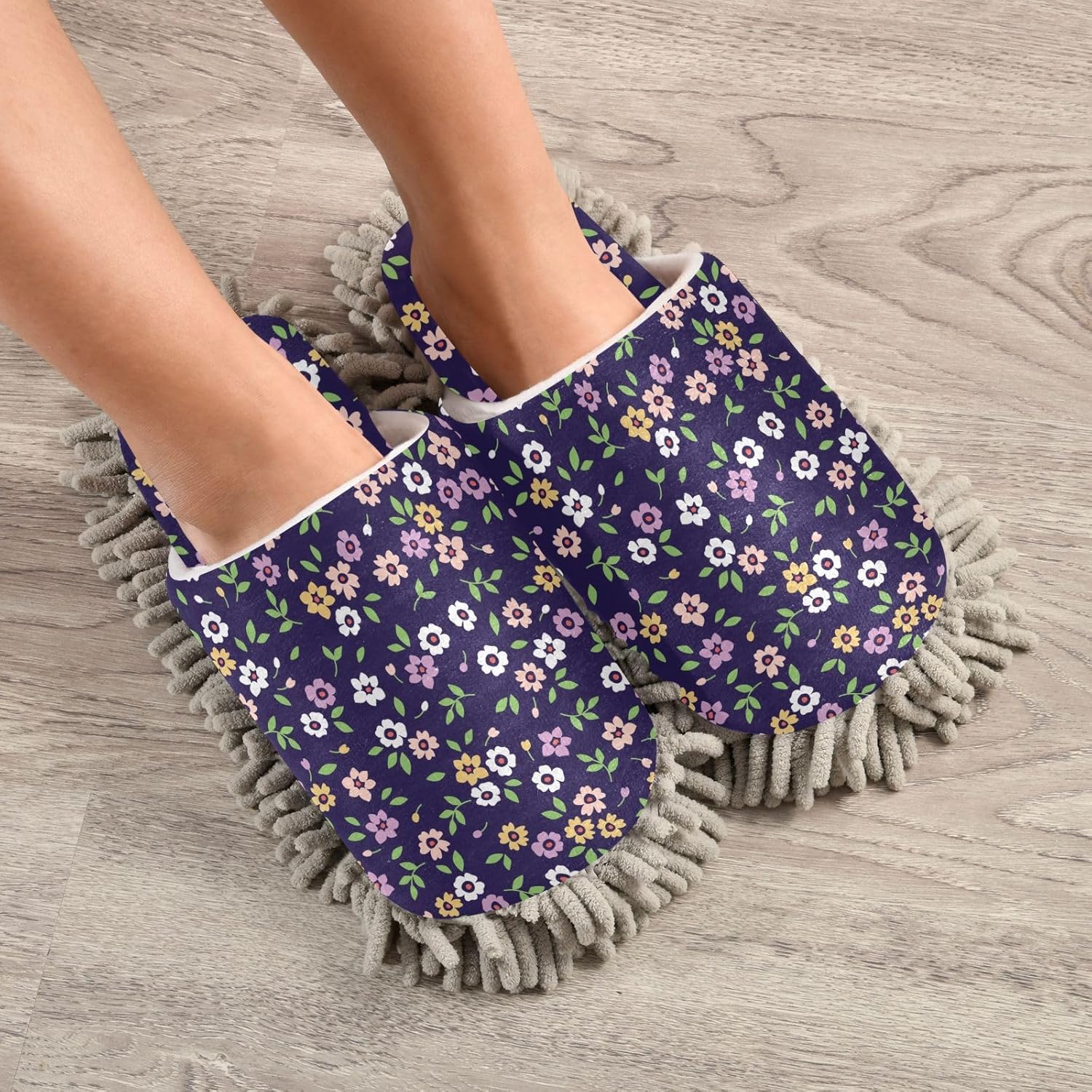 Kigai Microfiber Slippers - Bohemian Flowers Size L Purple