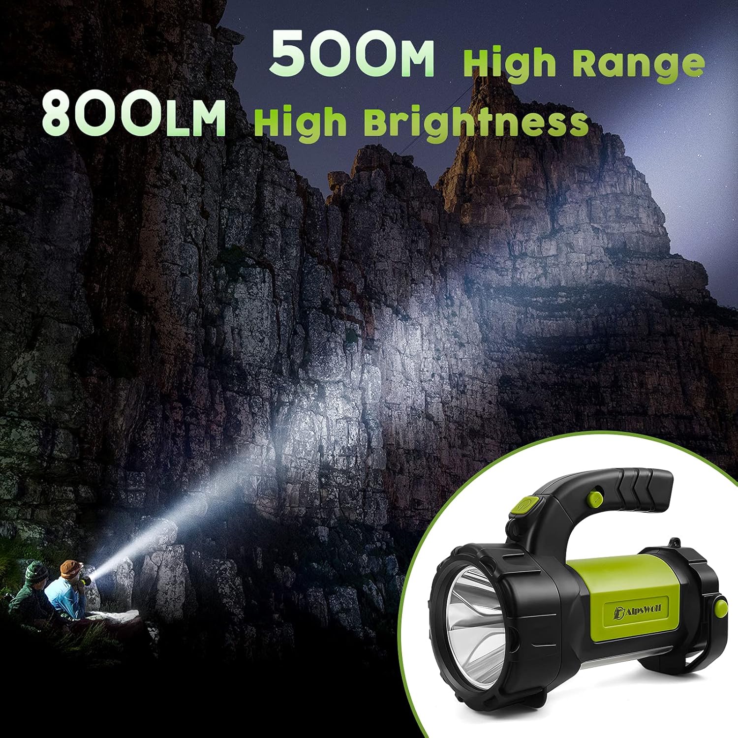 AlpsWolf camping lantern with 800LM brightness 3600mAh battery