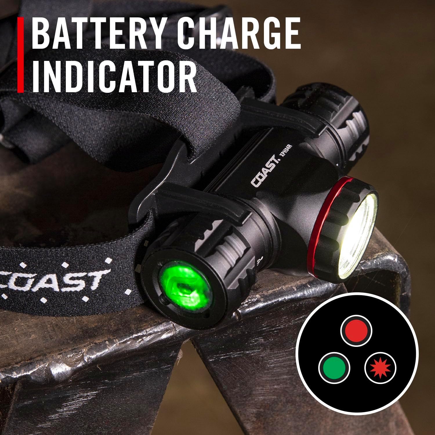 Coast XPH34R Rechargeable Headlamp with Dual Beam Magnetic Base