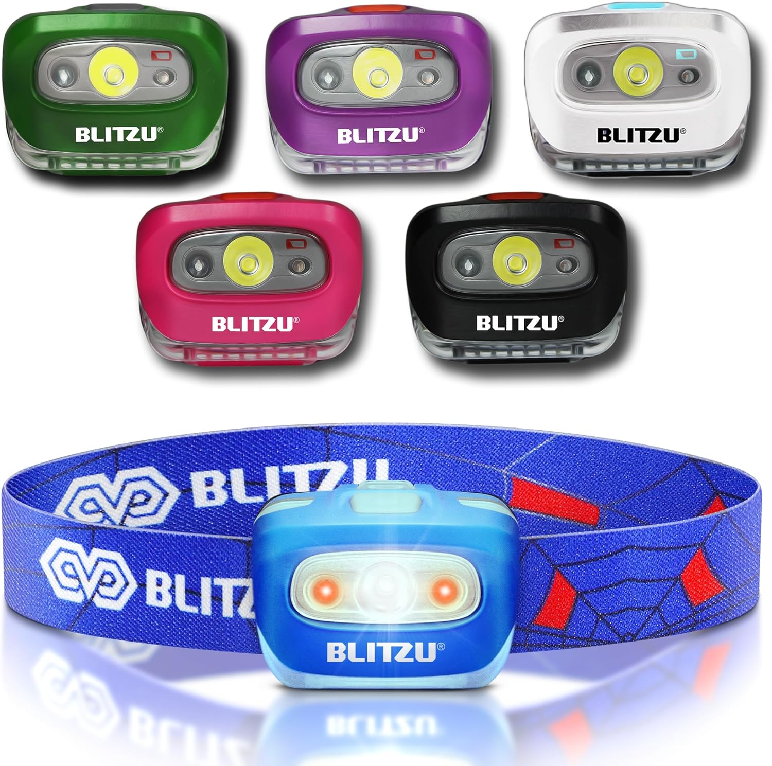 BlitzU Hands-Free Headlamp Adjustable 165 Lumen