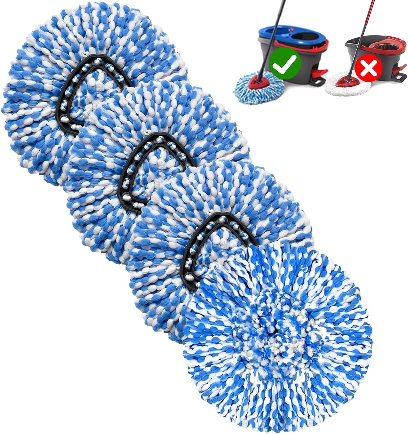4-Pack Mop Mop Heads for O Cedar 2-Tank System