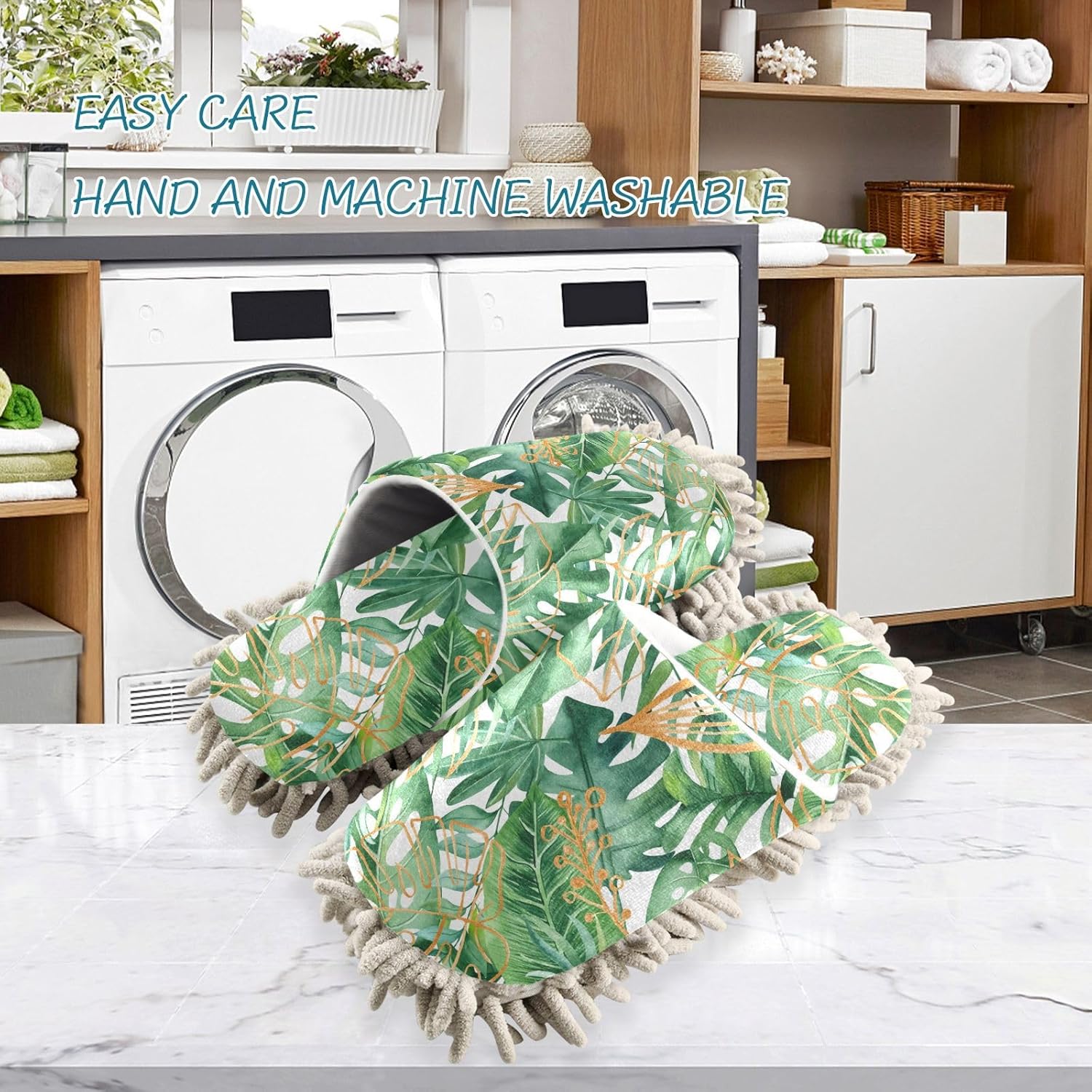 Sinestour Mopping Slippers with Microfiber Pads