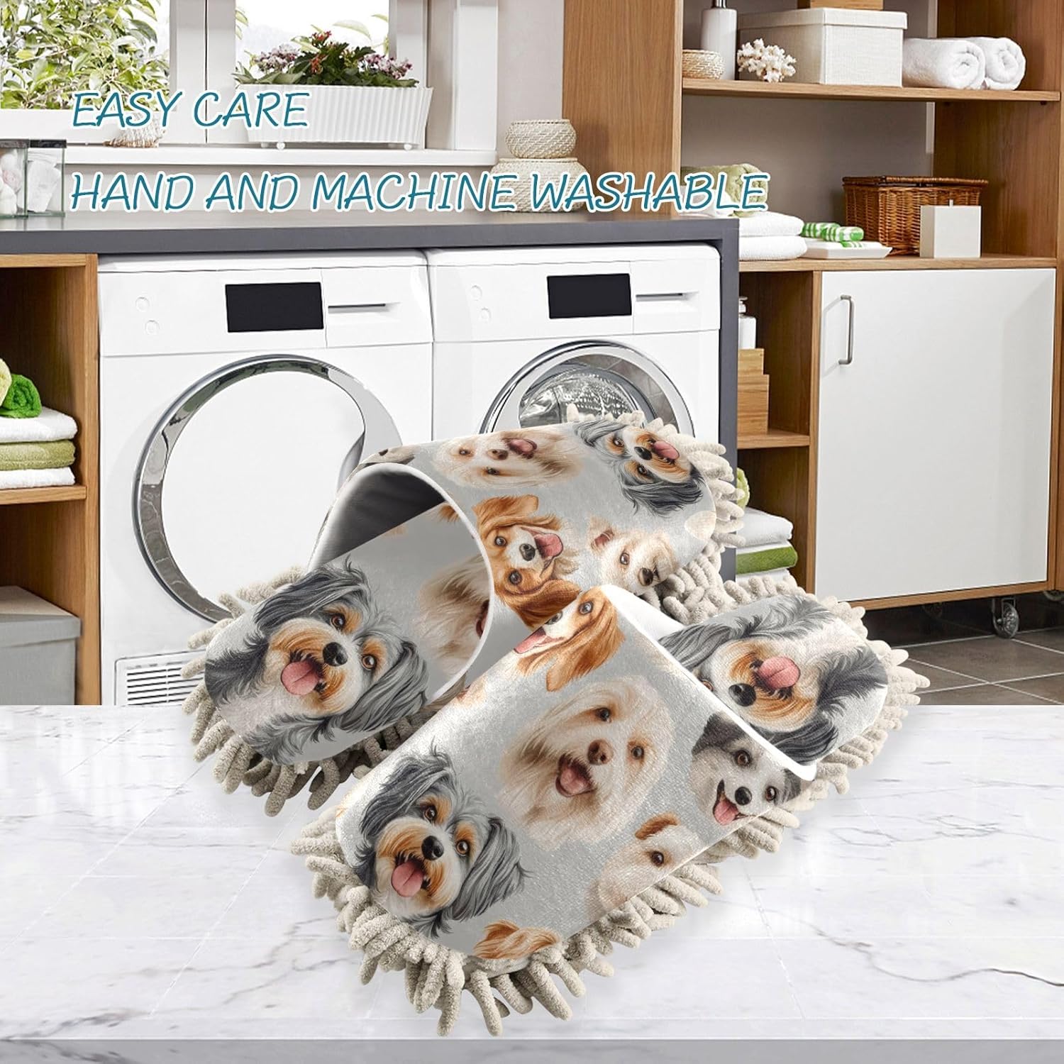Microfiber Mop Slippers Eco-Friendly Non-Slip for Cleaning Floors