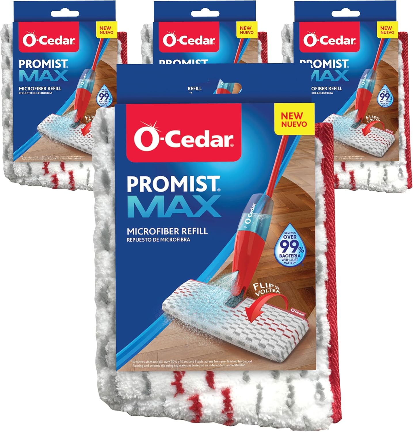 O-Cedar ProMist MAX spray mop head Refill Pack of 4