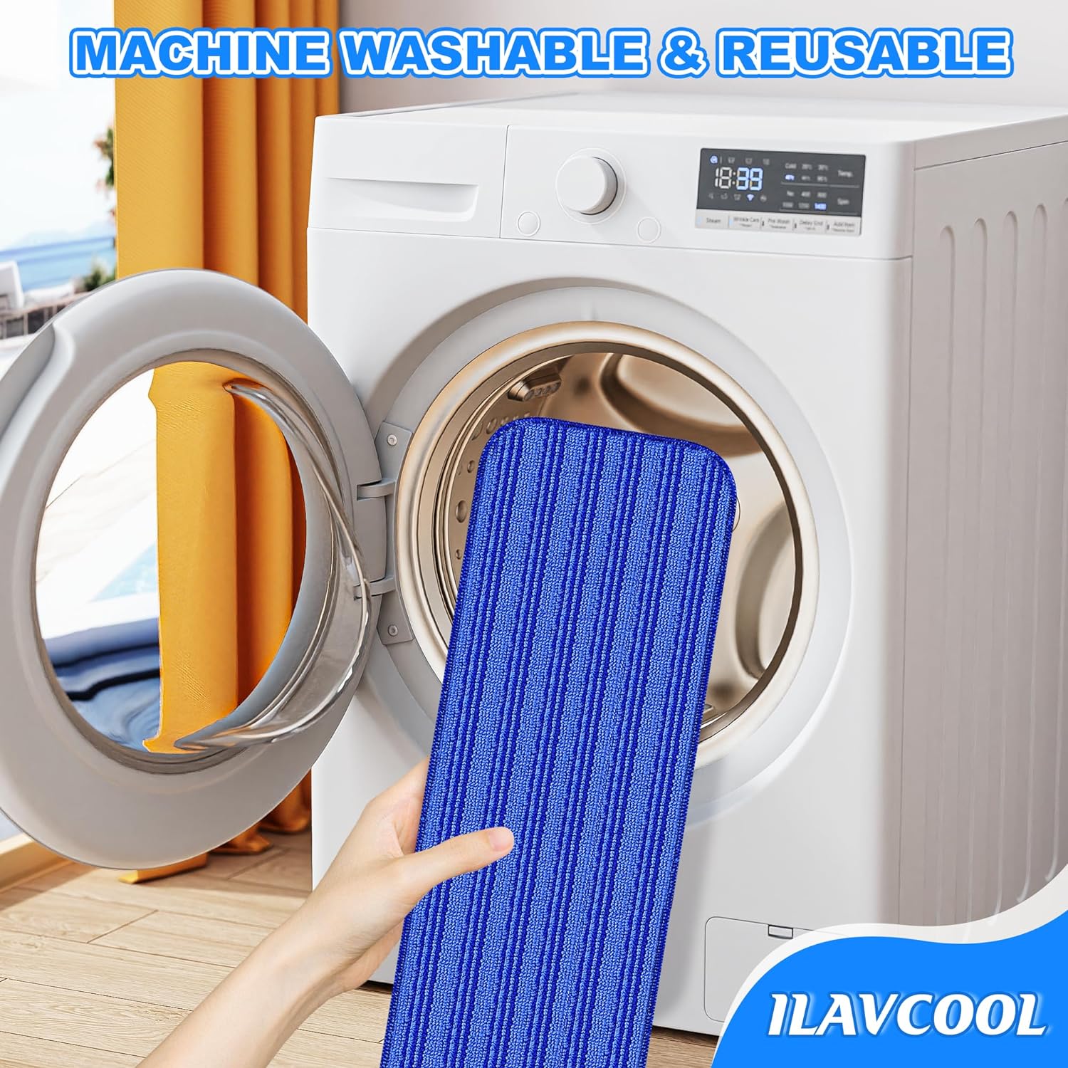 ILAVCOOL Reusable Mop Pads for Swiffer PowerMop 4-Pack