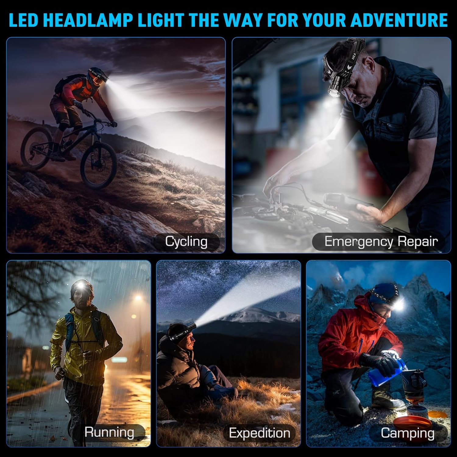 Sinvimes 990000 Lumen LED Rechargeable Headlamp Bright Reliable