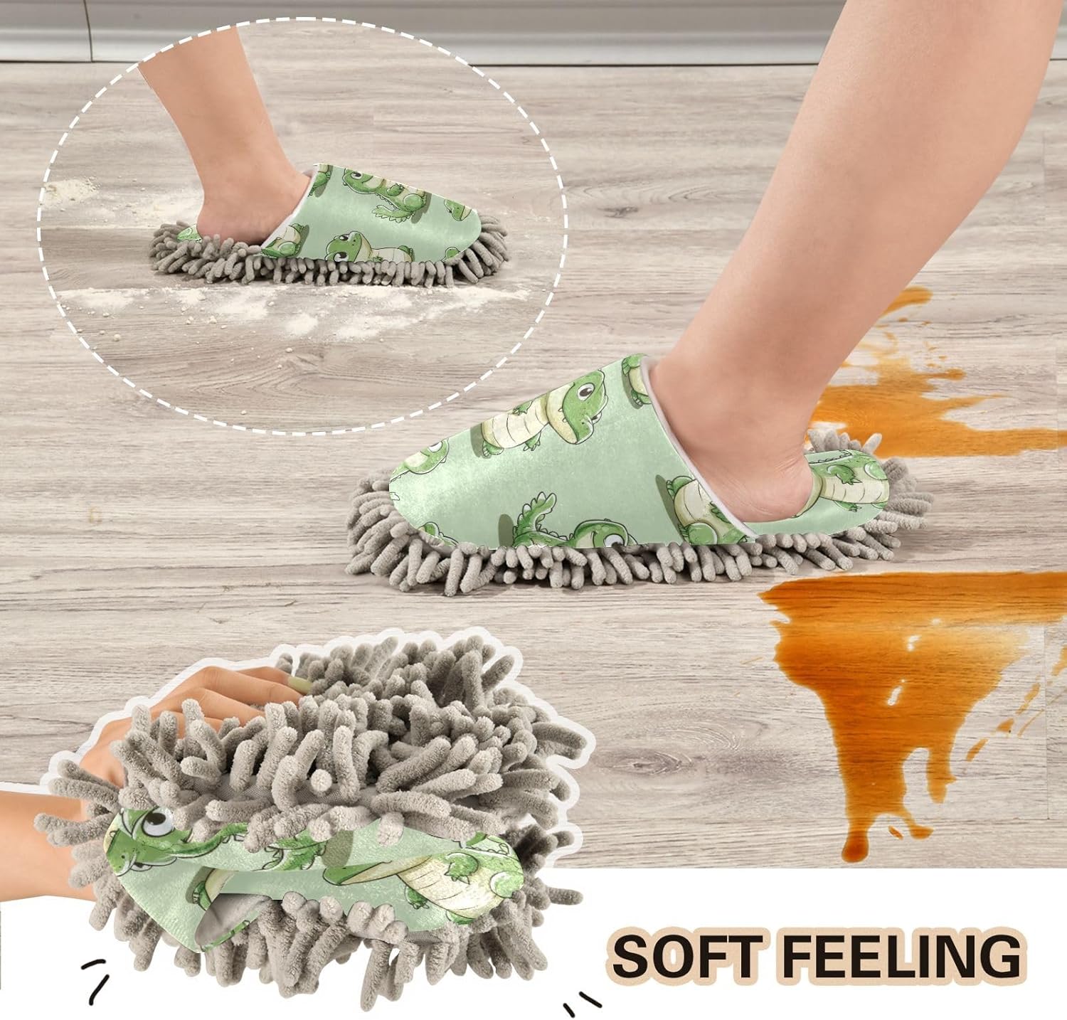 Perfect for Mopping Cleaning - L Size Cute Crocodile Design