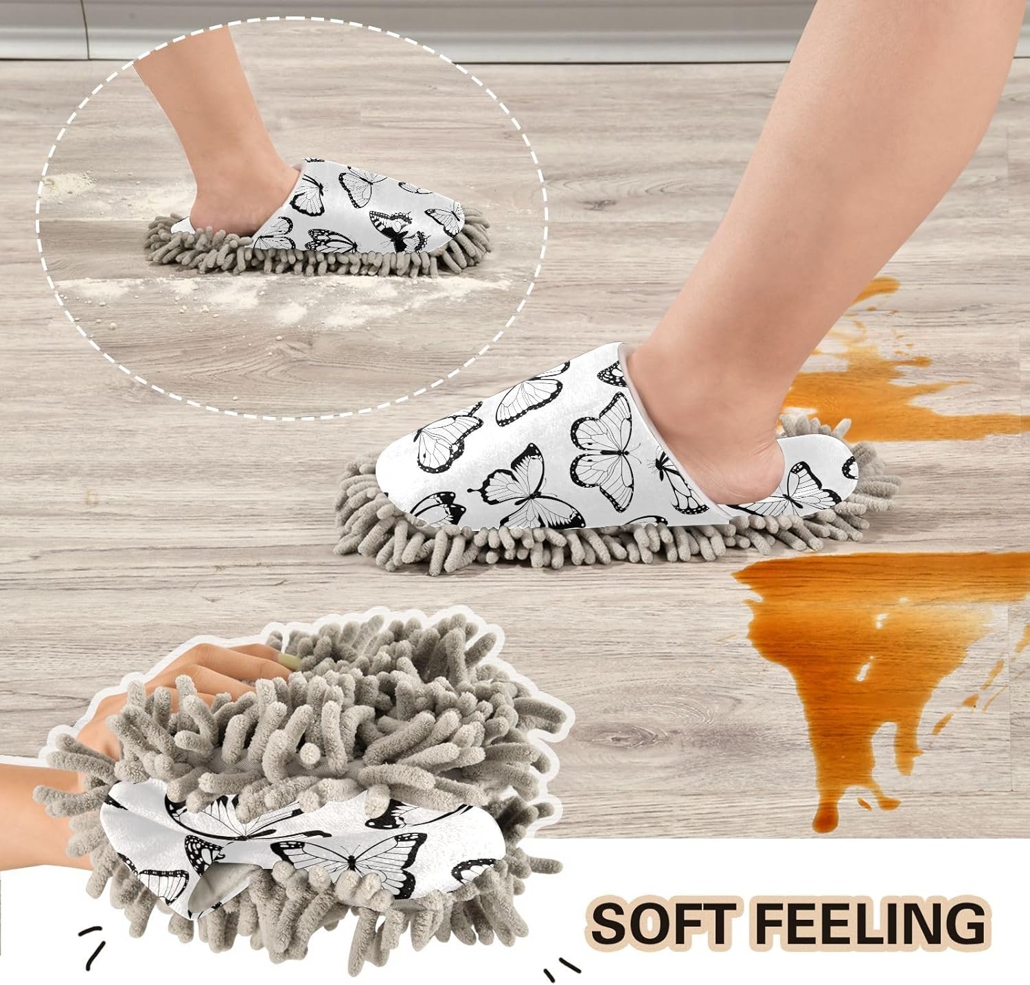 Kigai Microfiber Floor Slippers for Easy Cleaning Soft Comfort