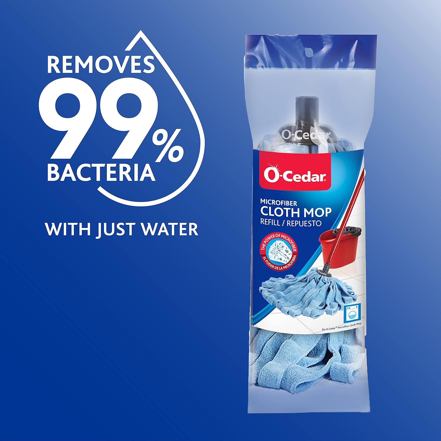 O-Cedar Microfiber Mop Refill Eco-Friendly Chemical-Free