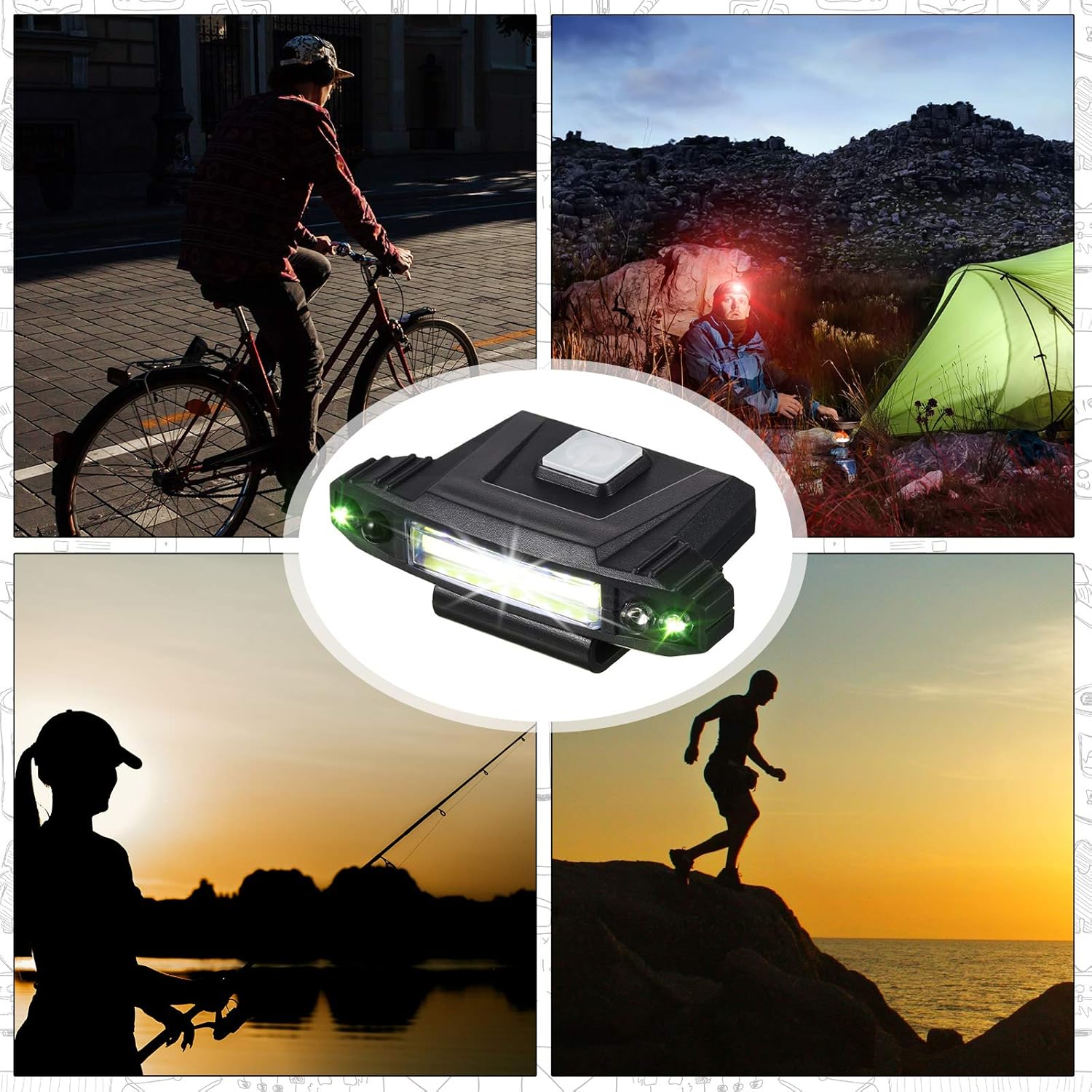 Muddle 2-Piece Rechargeable LED Cap Light