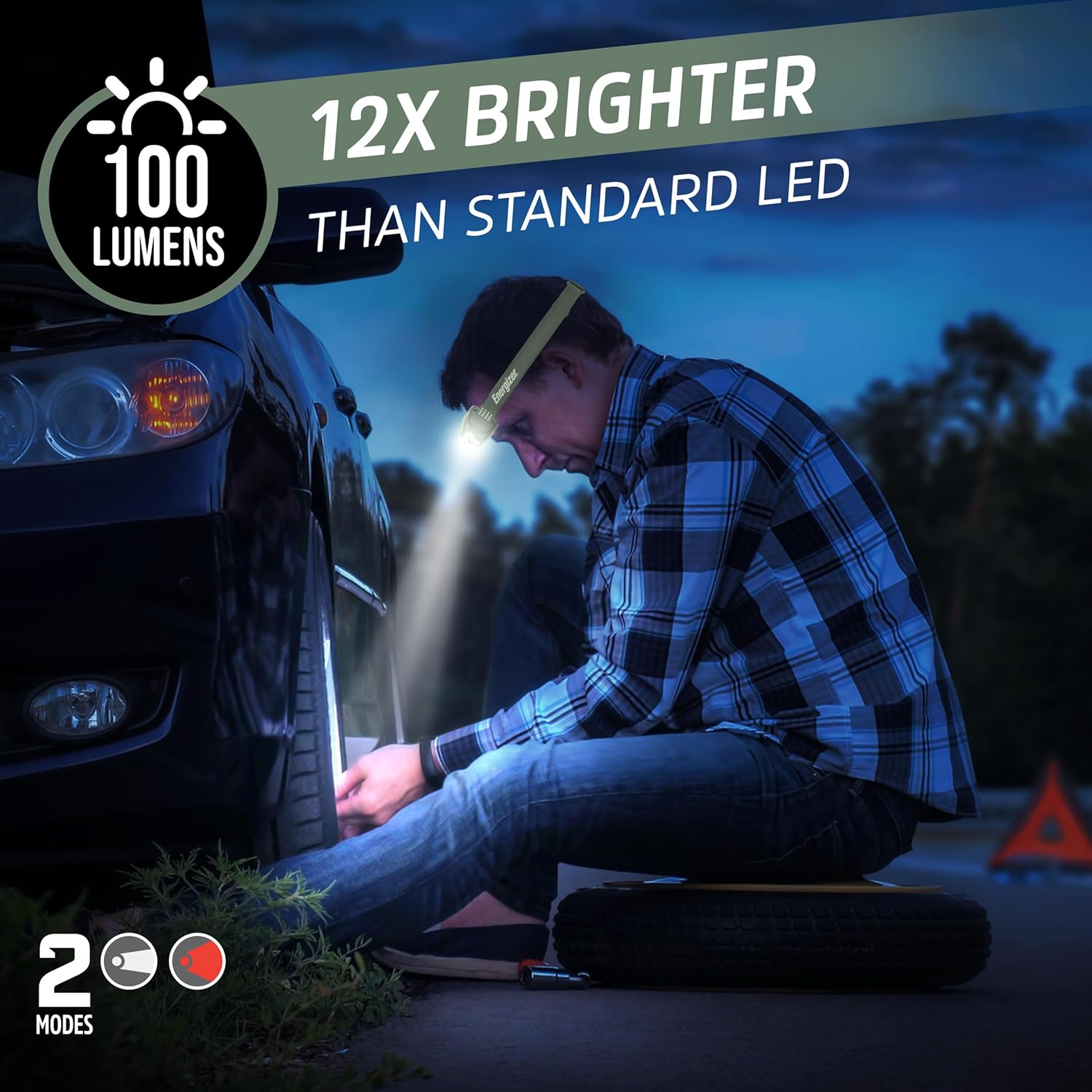 Energizer Universal LED Headlamp - Bright Outdoor Camping Light Pack of 2