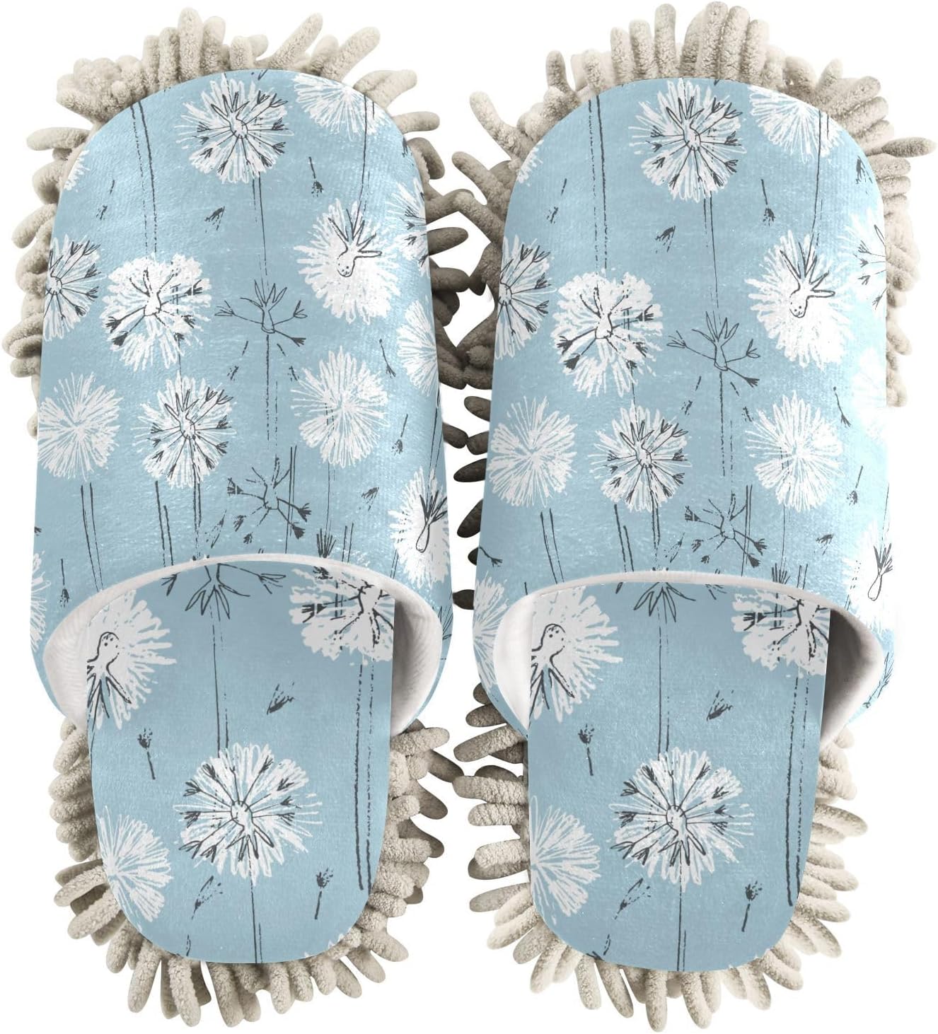 Kigai Microfiber Slippers Dandelion Flowers Blue - Size M