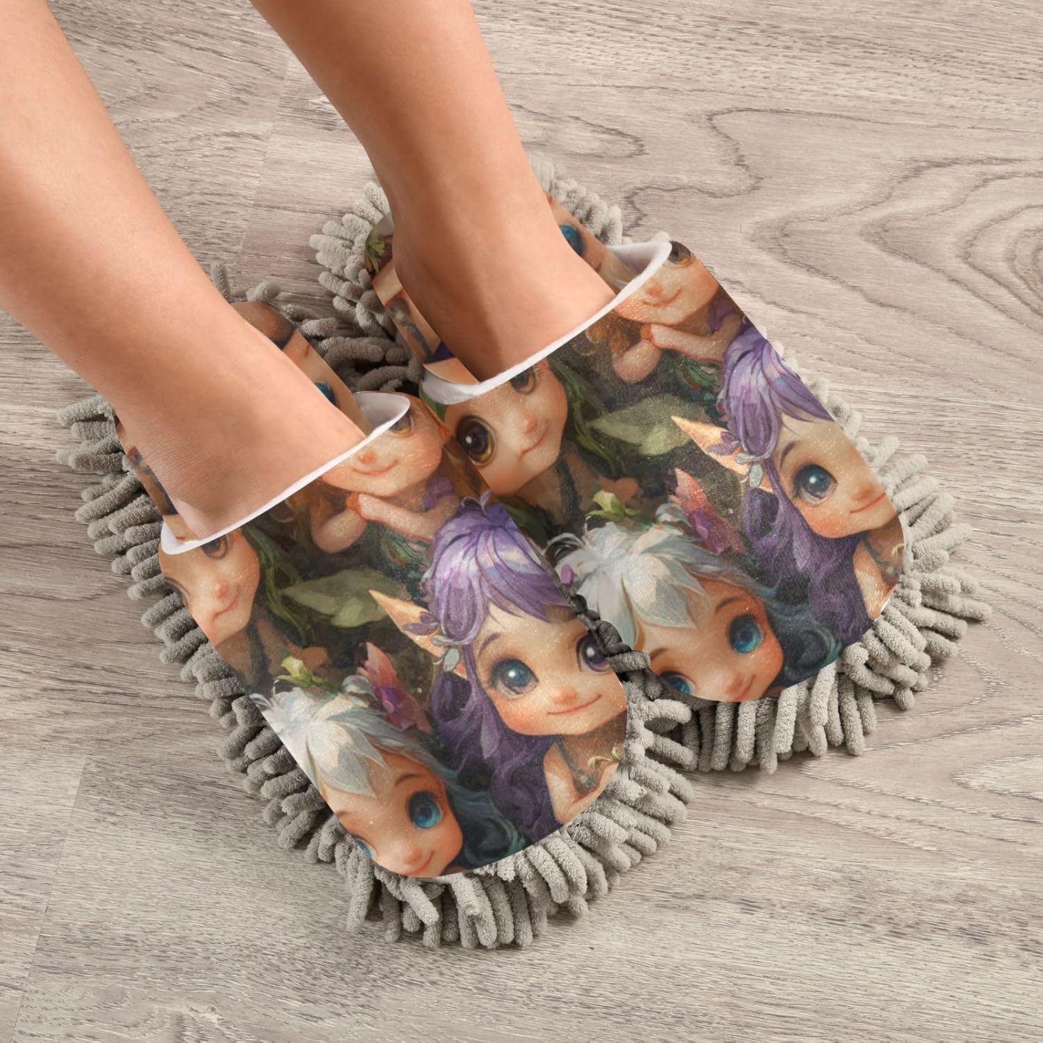 Microfiber Mop Slippers Forest Elf for Clean Floors