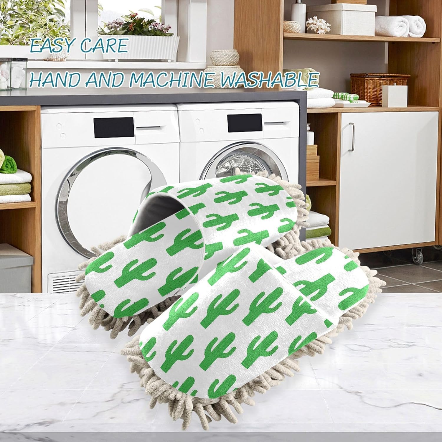 Cactus Mop Slippers for Unisex Floor Cleaning