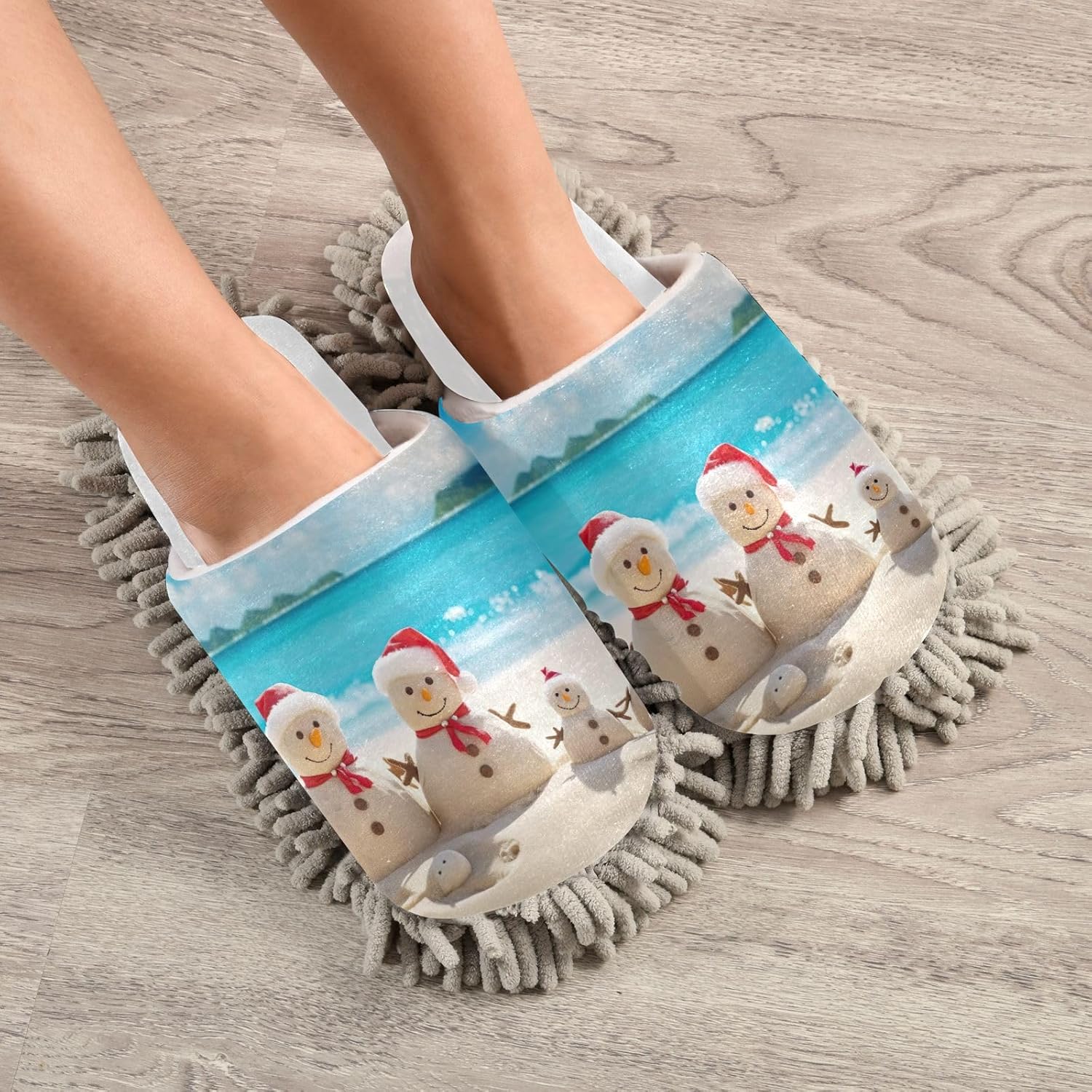 RunningBear White Christmas Slippers
