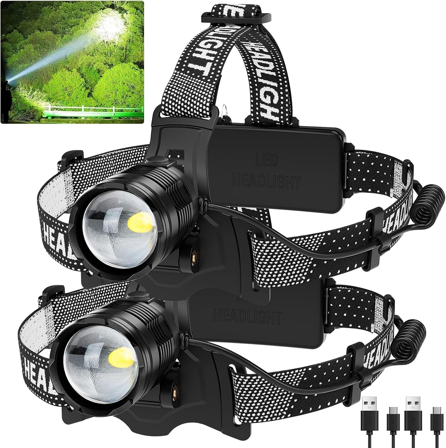 Vinderfine Headlamp Bright Adjustable Waterproof Reliable