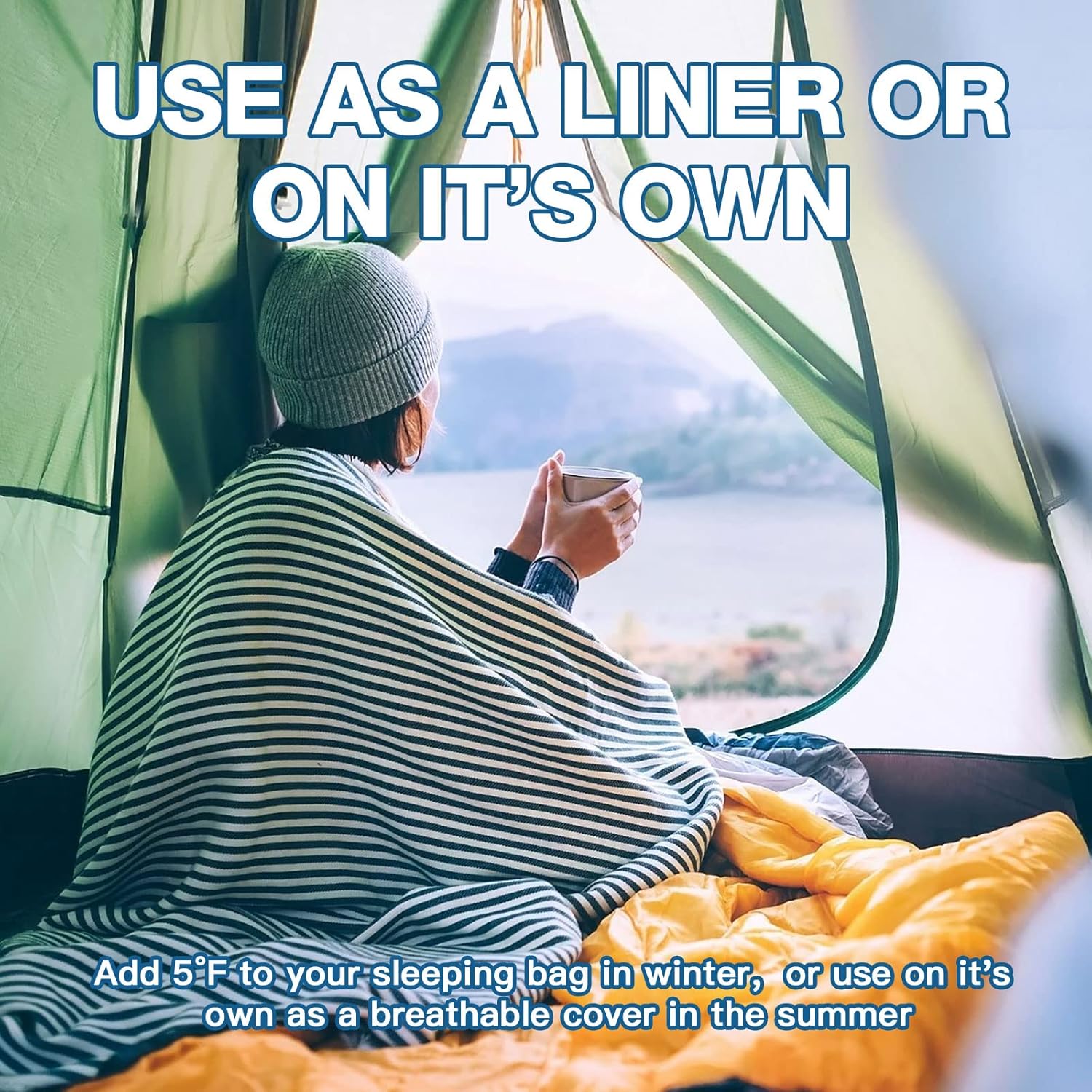 Relaxed Comfortable Ultra-Light Travel Sleeping Bag Liner