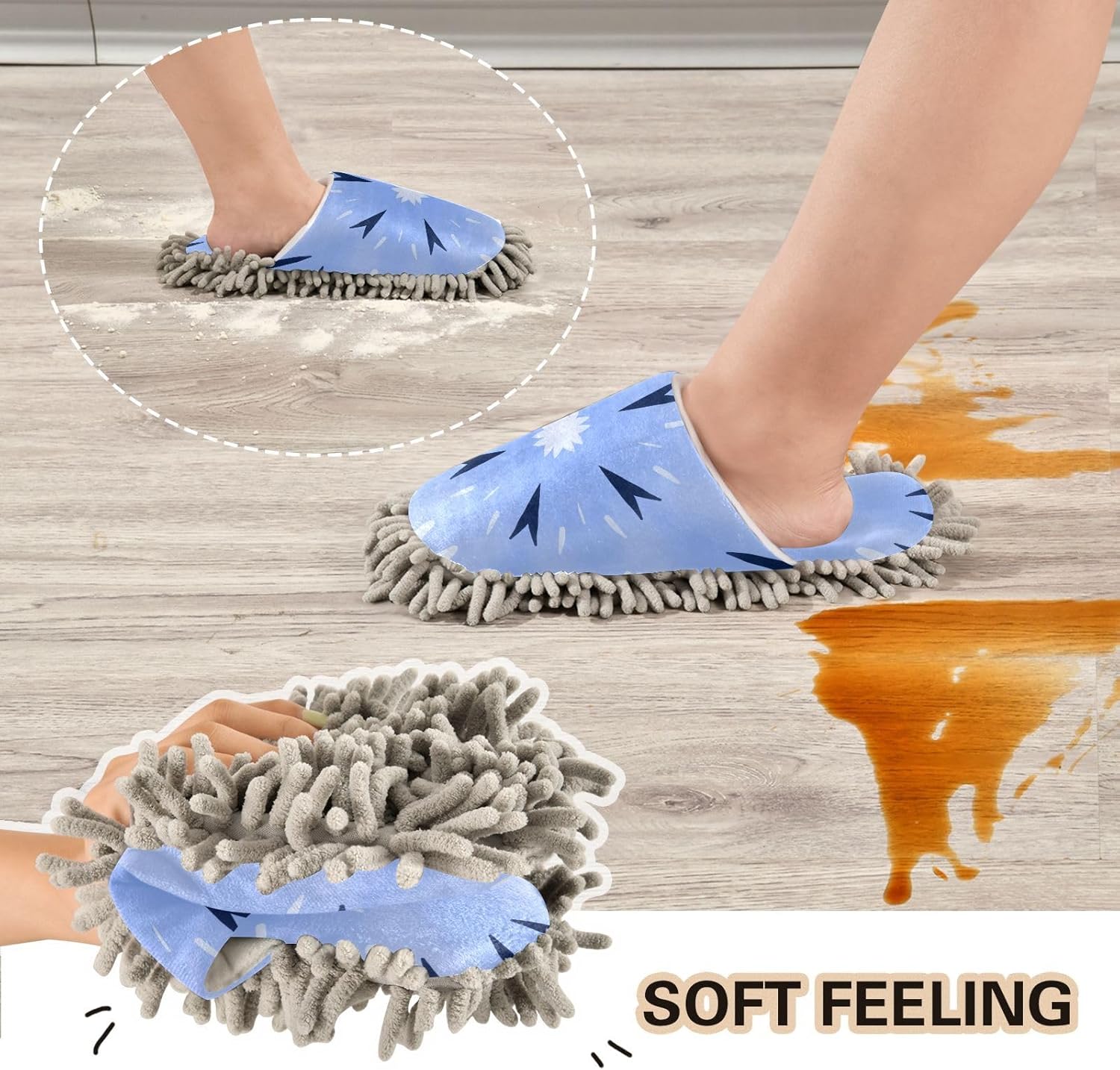 Kigai Microfiber and Chenille Slippers Art Floral M Size