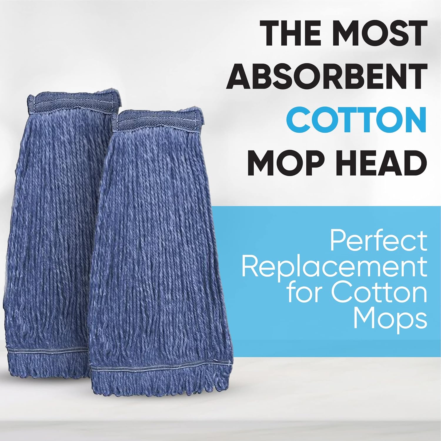 20oz Heavy Duty Mop Head Replacement 4 Pack