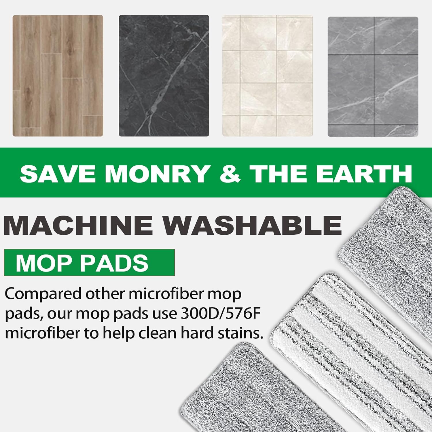 HiBaBy Flat Mop Pads 5-Pack