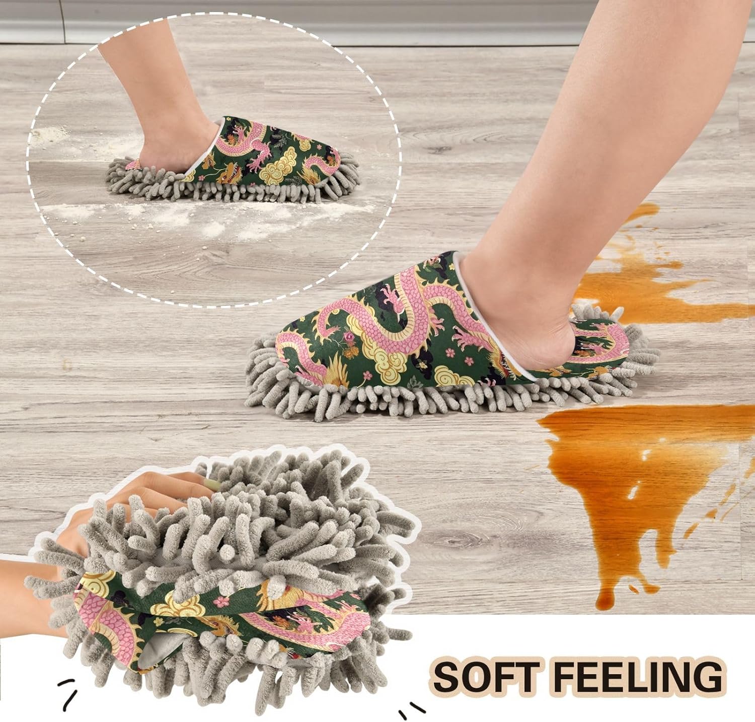 Colorful Dragon Kitchen Slippers